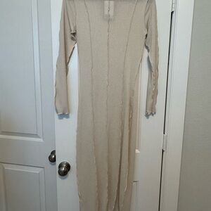 Divided Cream Long Sleeve Dress